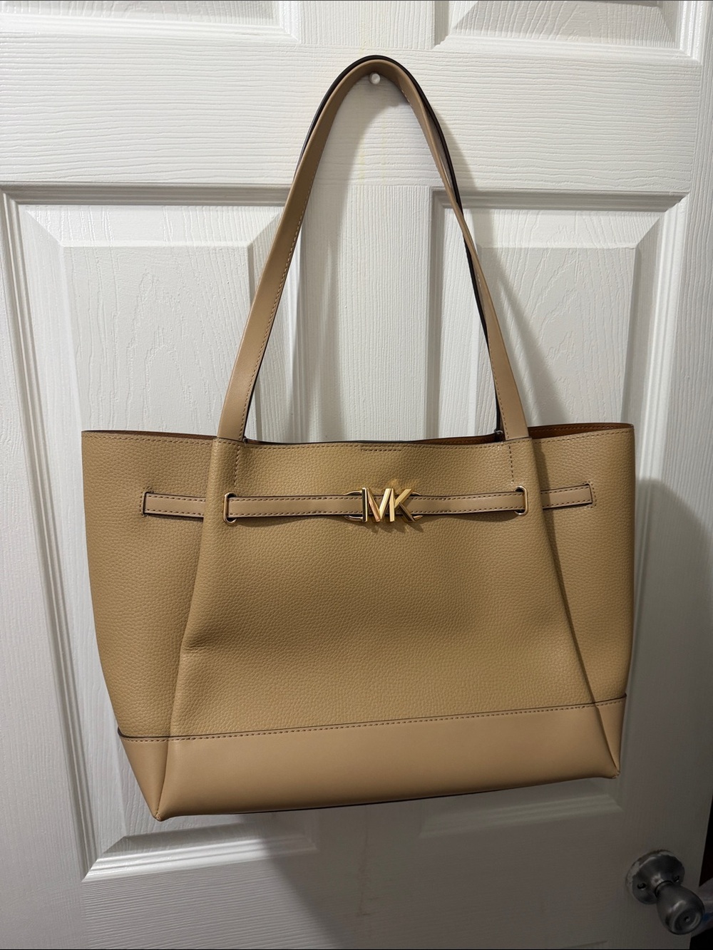 Michael Kors Beige/Tan Leather MK Tote